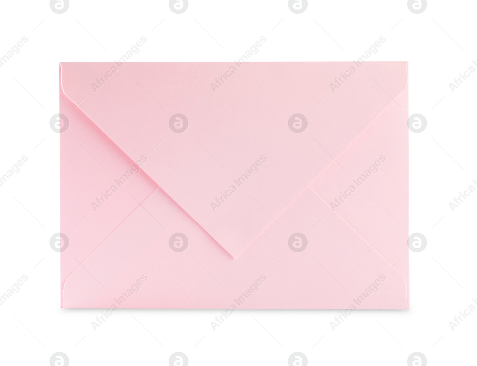 Photo of One pink letter envelope isolated on white