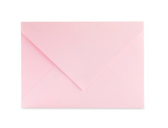 One pink letter envelope isolated on white