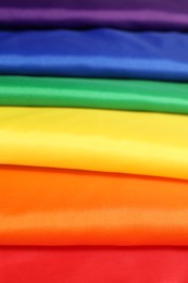 Rainbow LGBT flag as background, closeup view