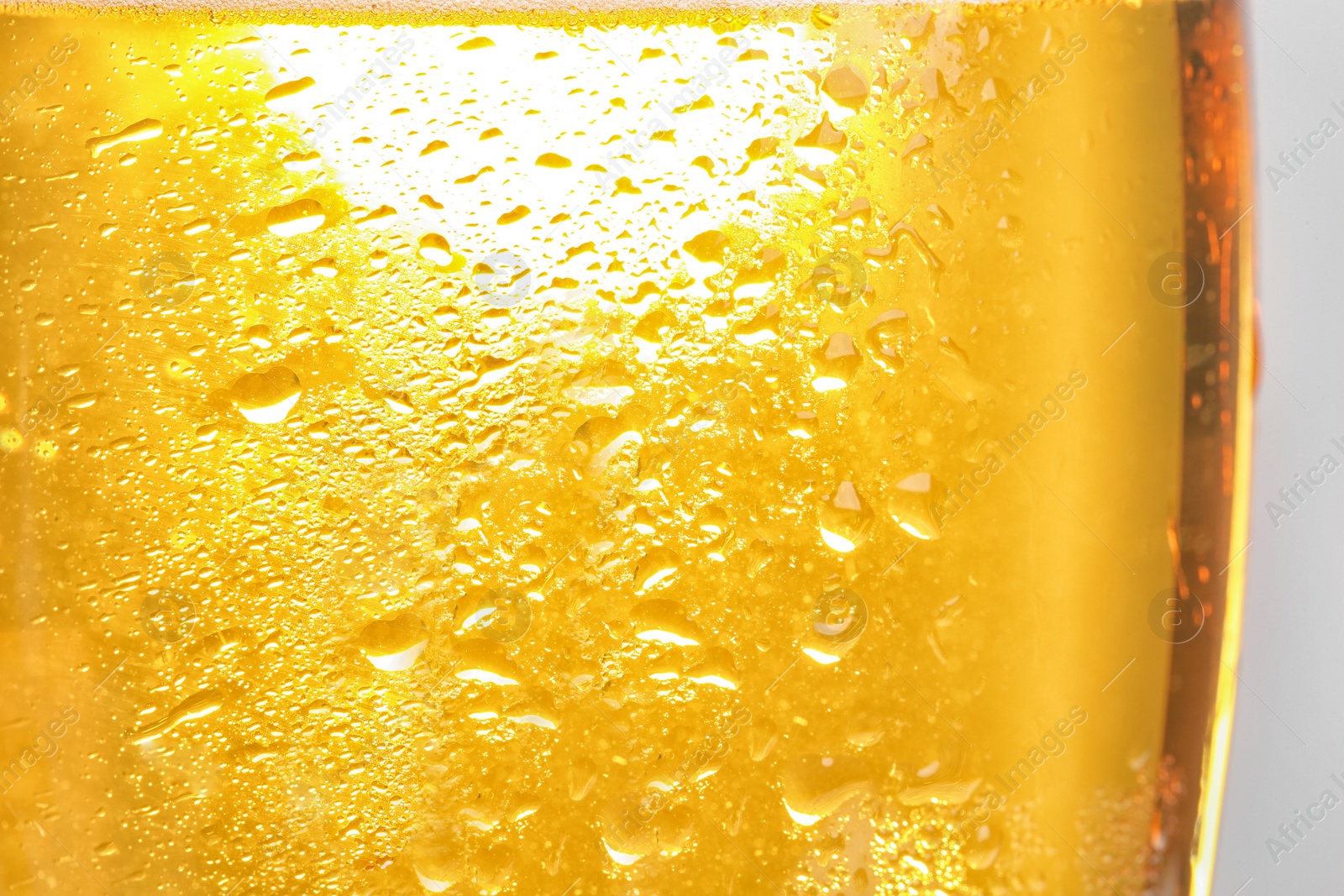 Photo of Glass of tasty beer, closeup. Alcoholic drink