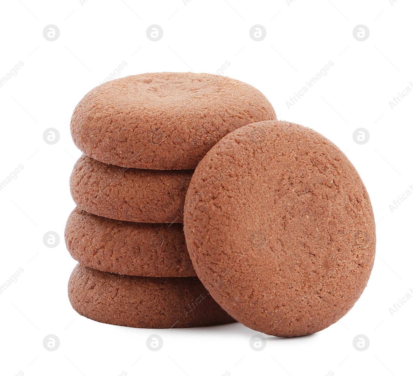 Photo of Tasty homemade chocolate cookies on white background
