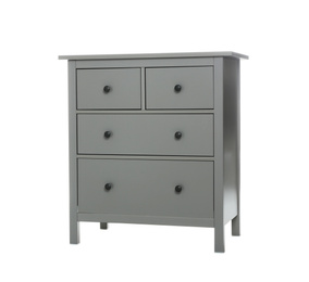 Grey chest of drawers isolated on white