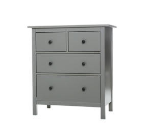 Photo of Grey chest of drawers isolated on white