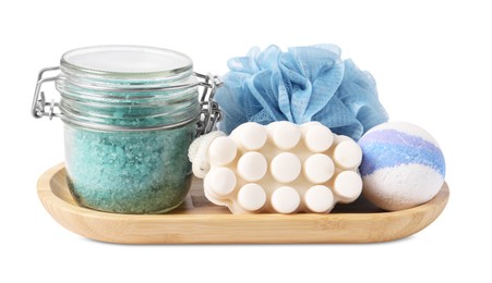 Spa gift set with scrub isolated on white