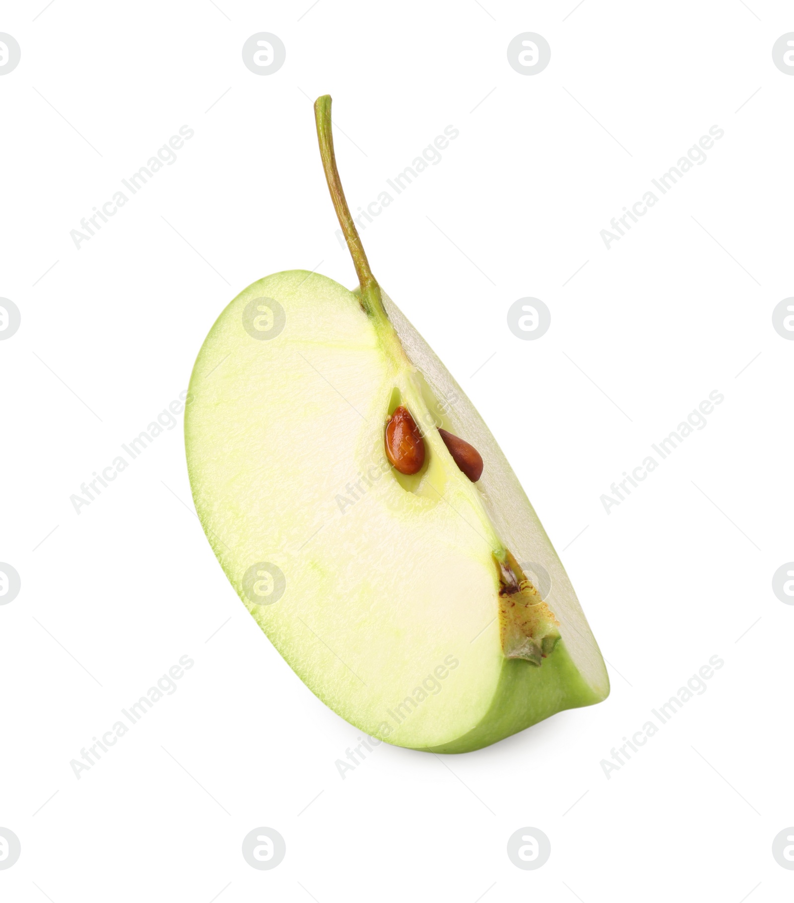 Photo of Piece of ripe green apple isolated on white