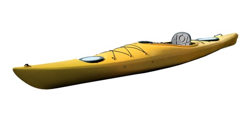 Image of Yellow kayak isolated on white. Outdoor activity 