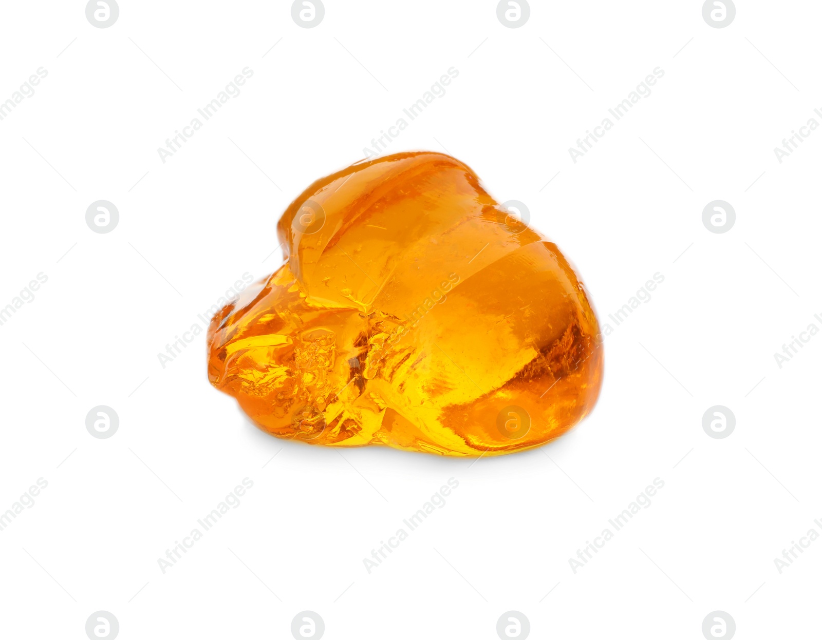 Photo of Orange slime with glitter isolated on white. Antistress toy