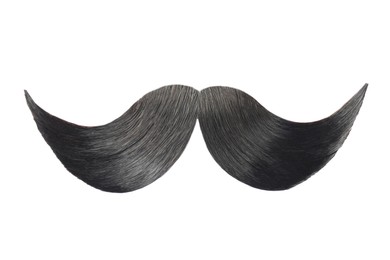 Photo of Stylish artificial black moustache isolated on white