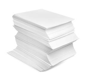 Stack of paper sheets isolated on white