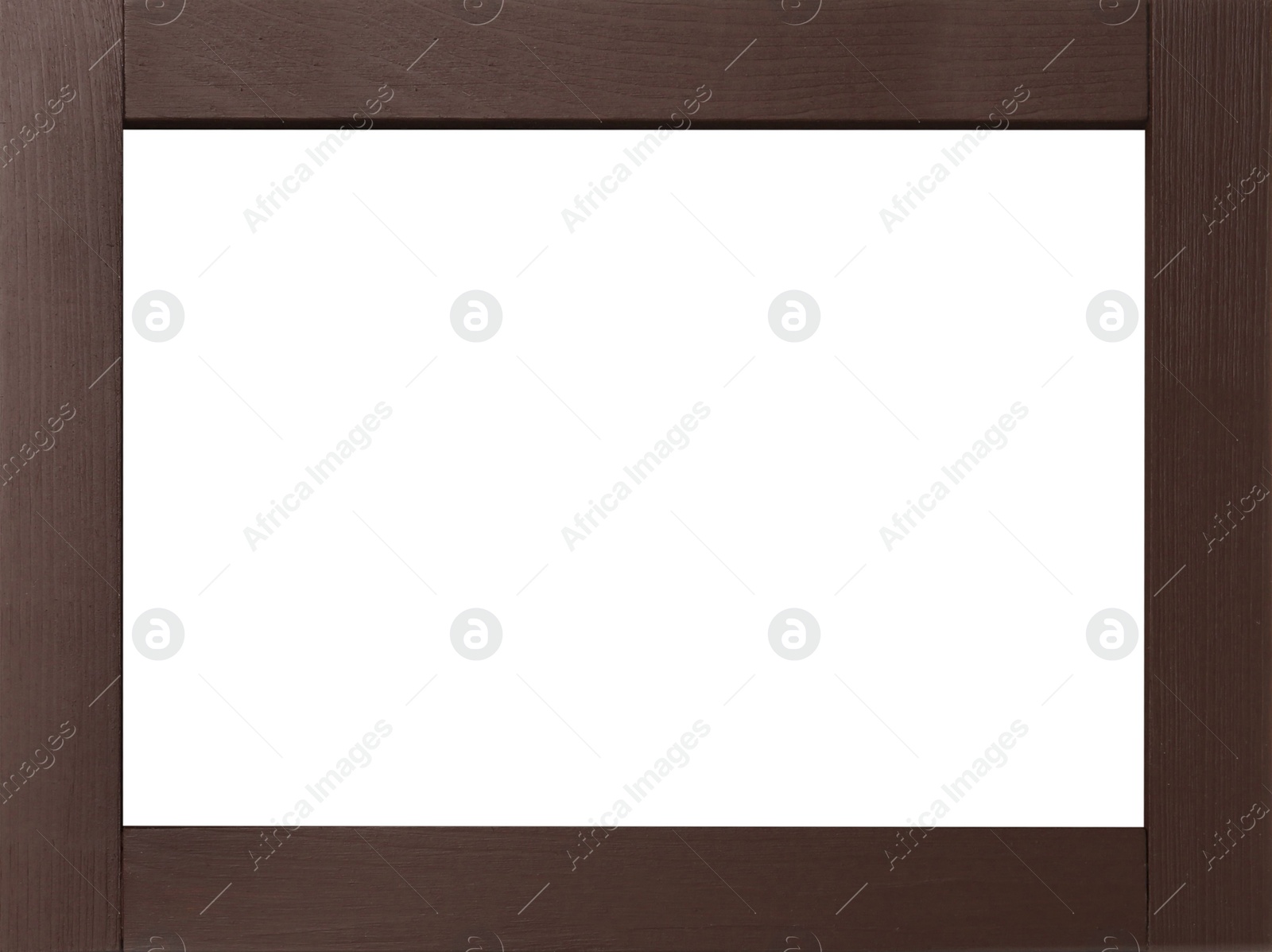 Image of Wooden frame with blank white background. Mockup for design