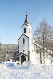 Photo of Exterior of beautiful church on winter day