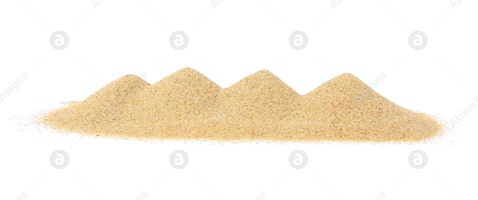 Photo of Pile of dry beach sand isolated on white