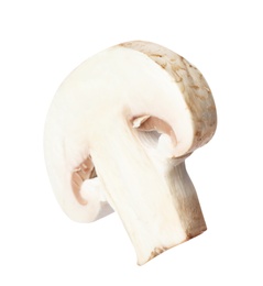 Photo of Piece of fresh mushroom on white background