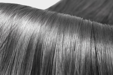 Image of Beautiful grey hair, closeup view. Professional hairdresser