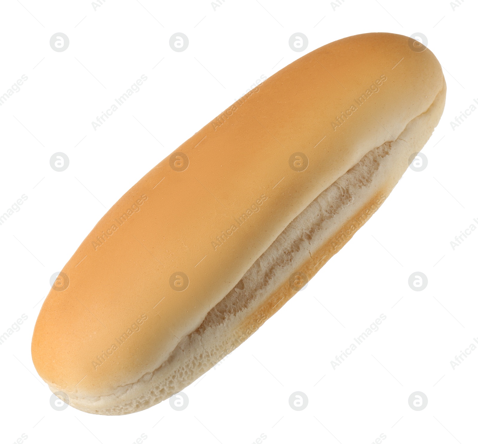 Photo of One fresh hot dog bun isolated on white