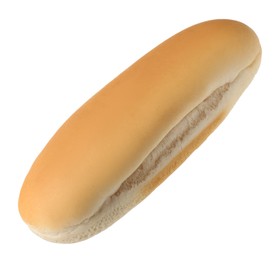 Photo of One fresh hot dog bun isolated on white