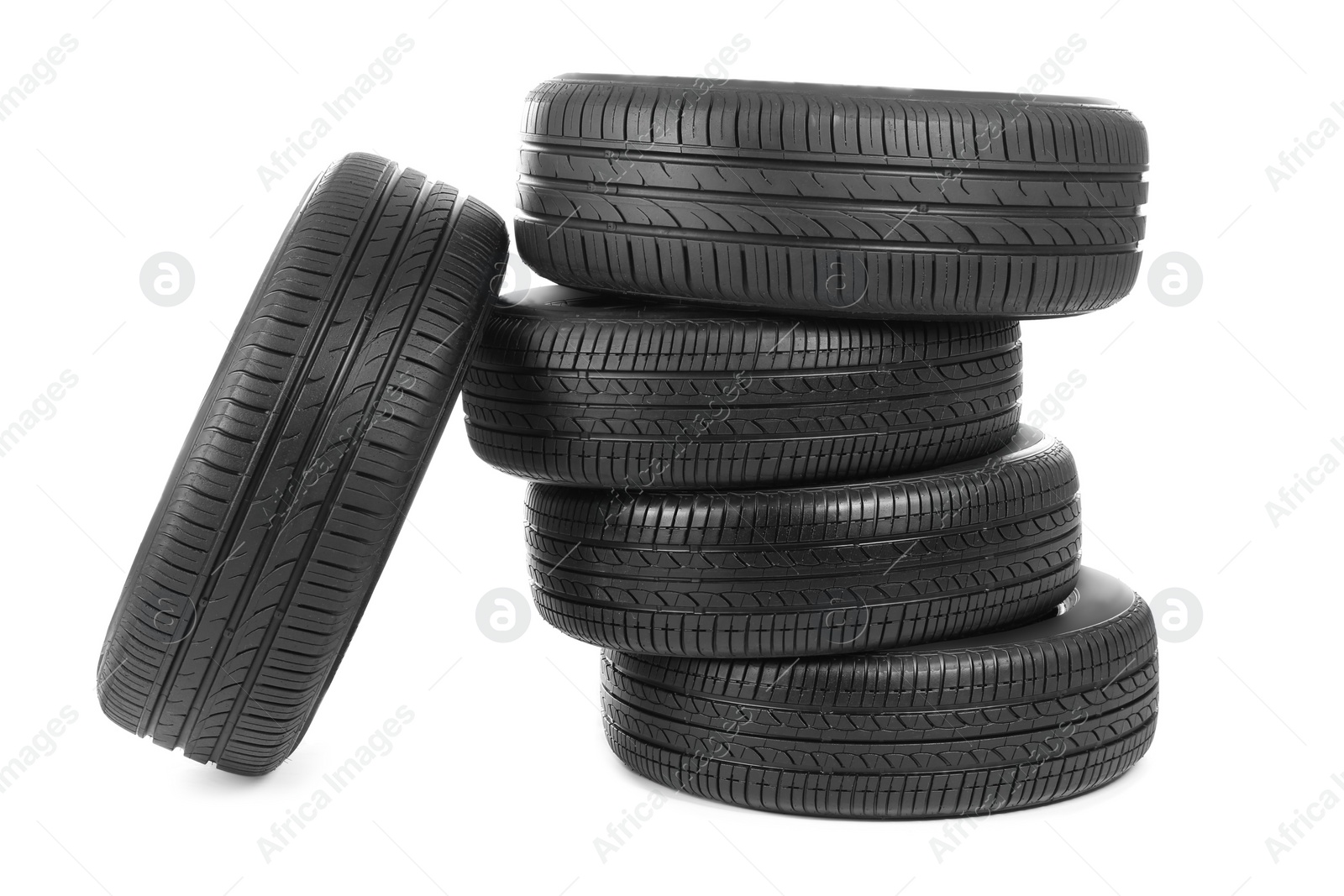 Photo of Car tires on white background