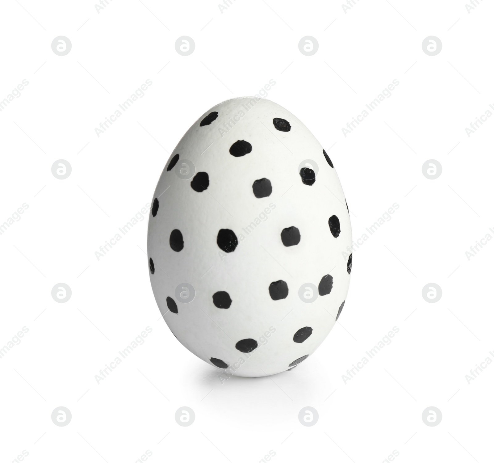 Photo of Painted Easter egg on white background. Stylish design