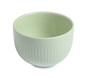 Photo of Beautiful new clean bowl on white background