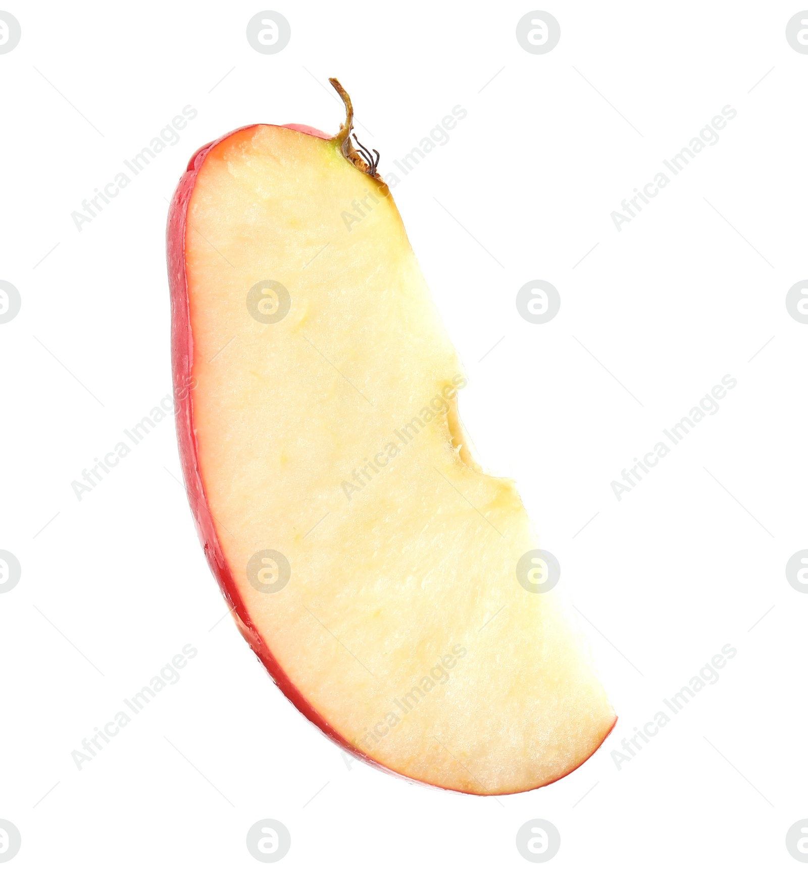 Photo of Piece of ripe red apple isolated on white