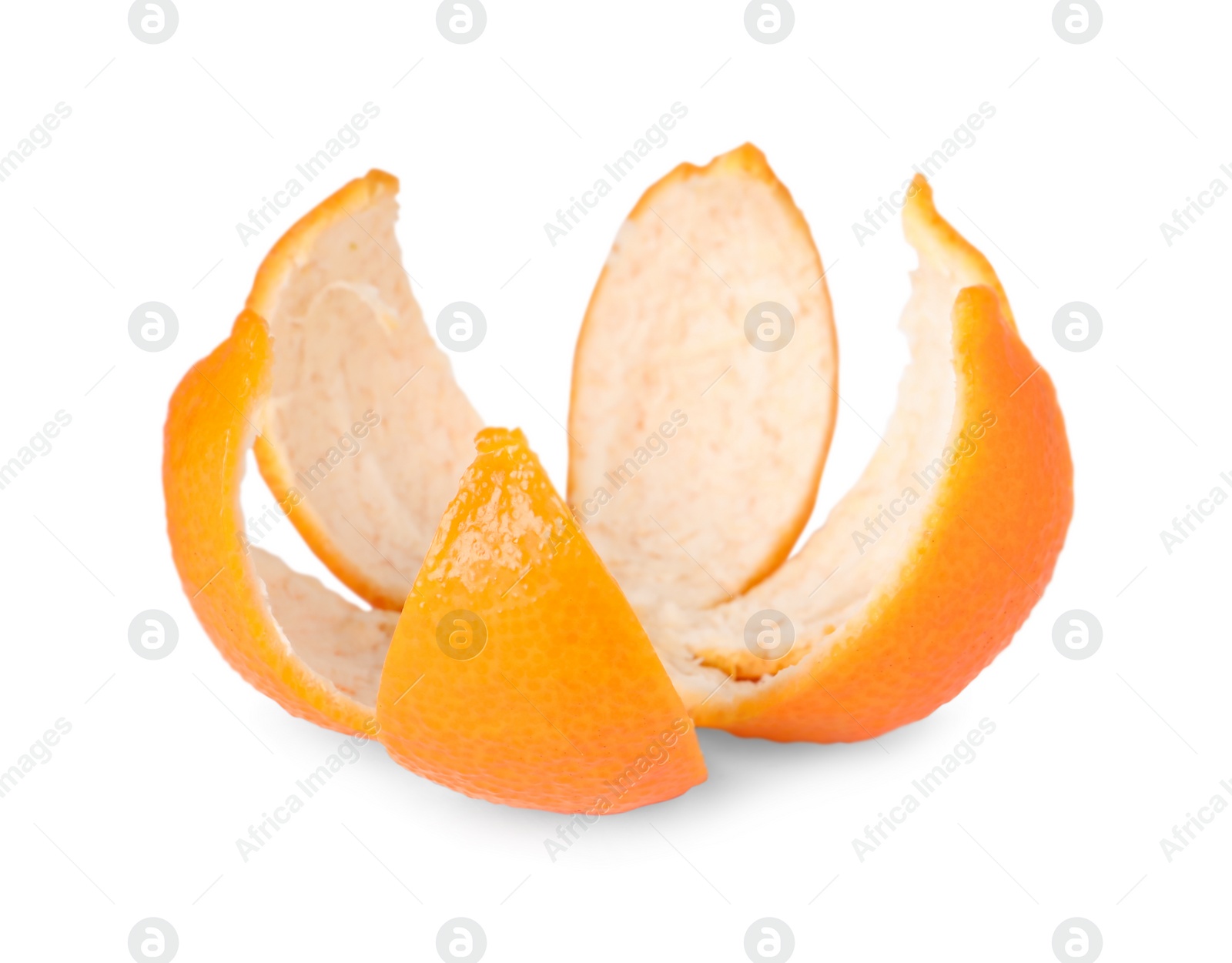 Photo of Fresh peels of tangerine isolated on white