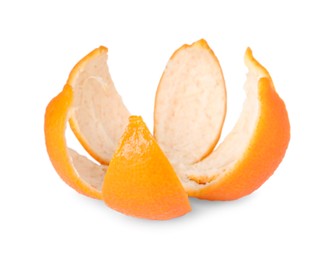 Photo of Fresh peels of tangerine isolated on white