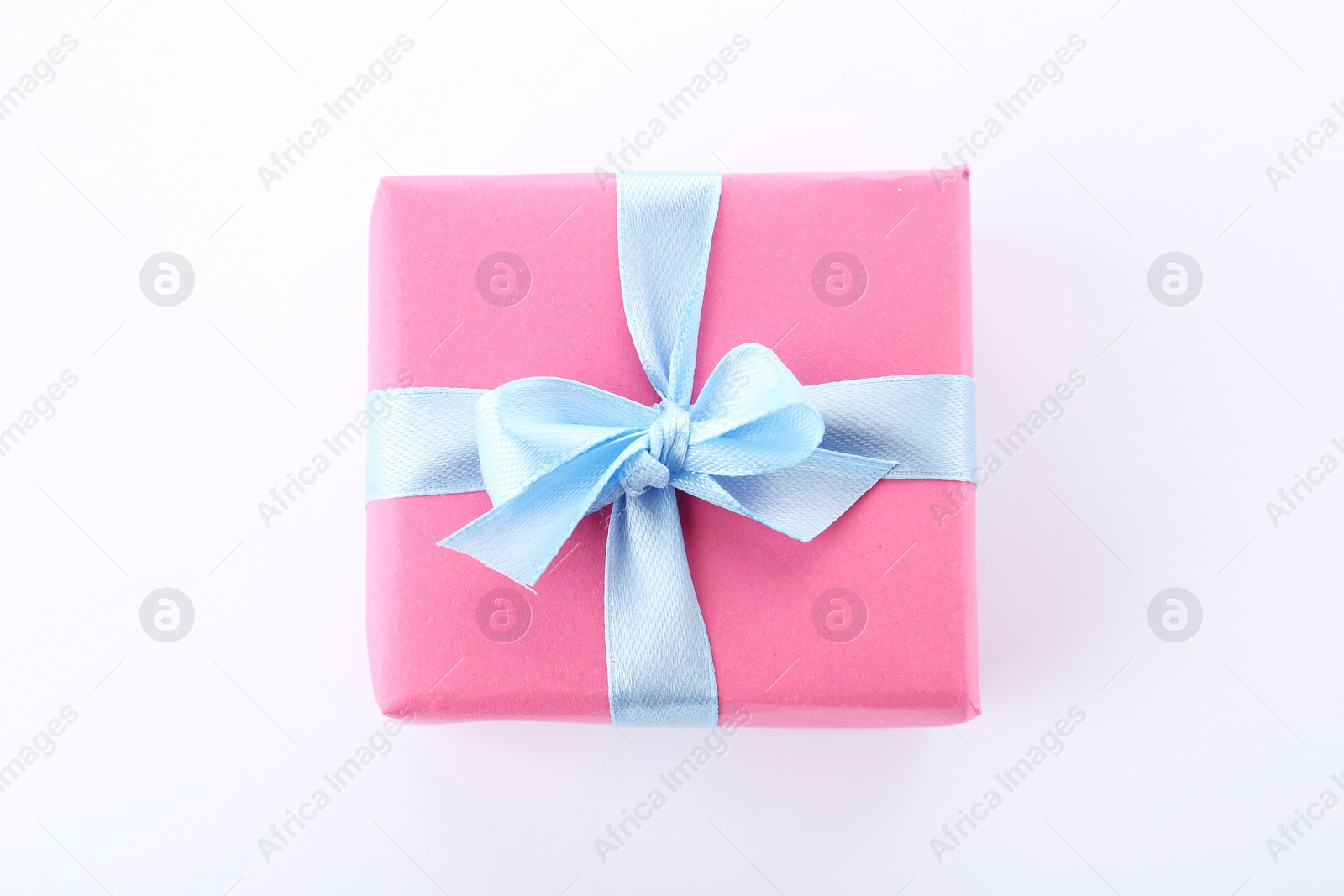 Photo of Beautiful gift box with ribbon on white background