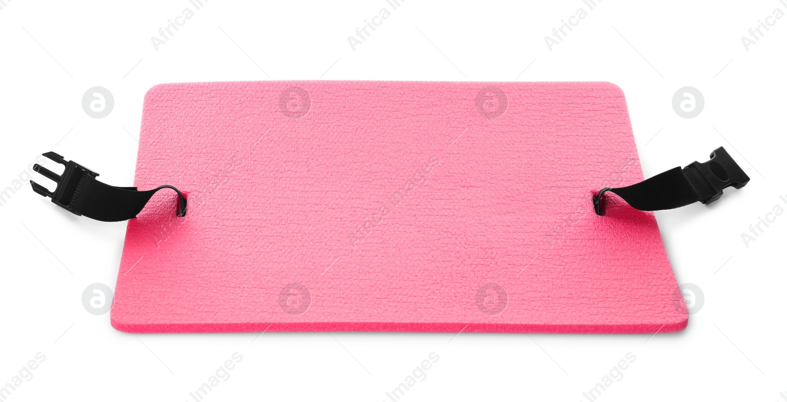 Photo of Pink foam seat mat for tourist isolated on white