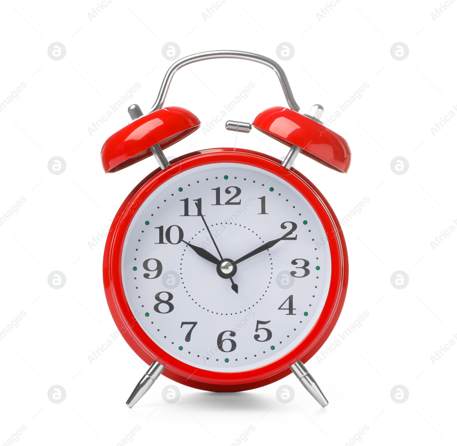 Photo of Alarm clock on white background. Time concept