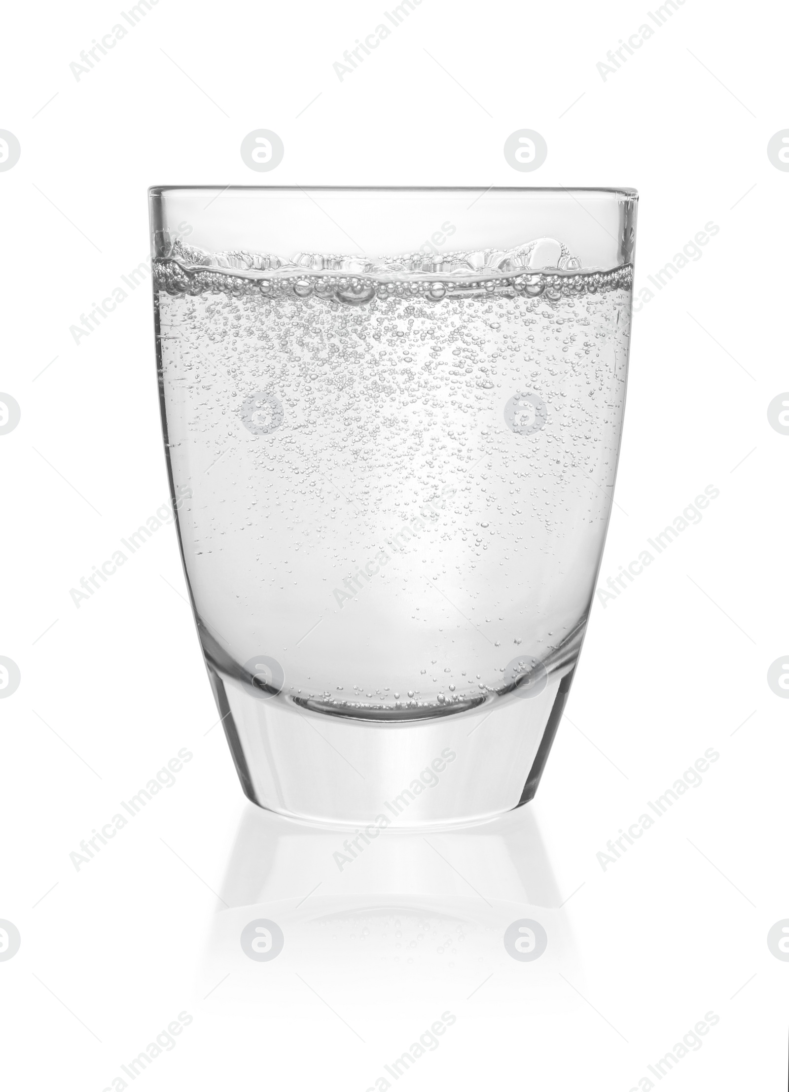 Photo of Glass of soda water isolated on white