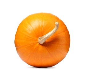 One fresh orange pumpkin isolated on white