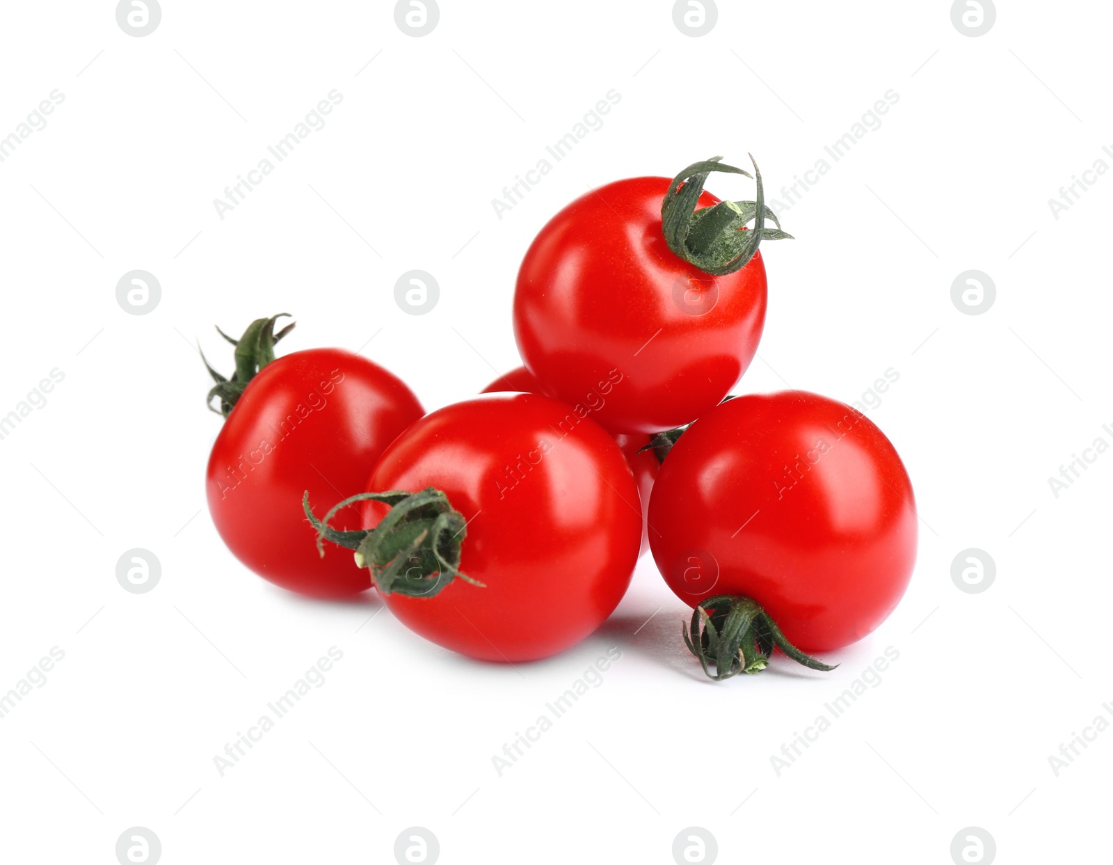 Photo of Fresh ripe organic tomatoes isolated on white