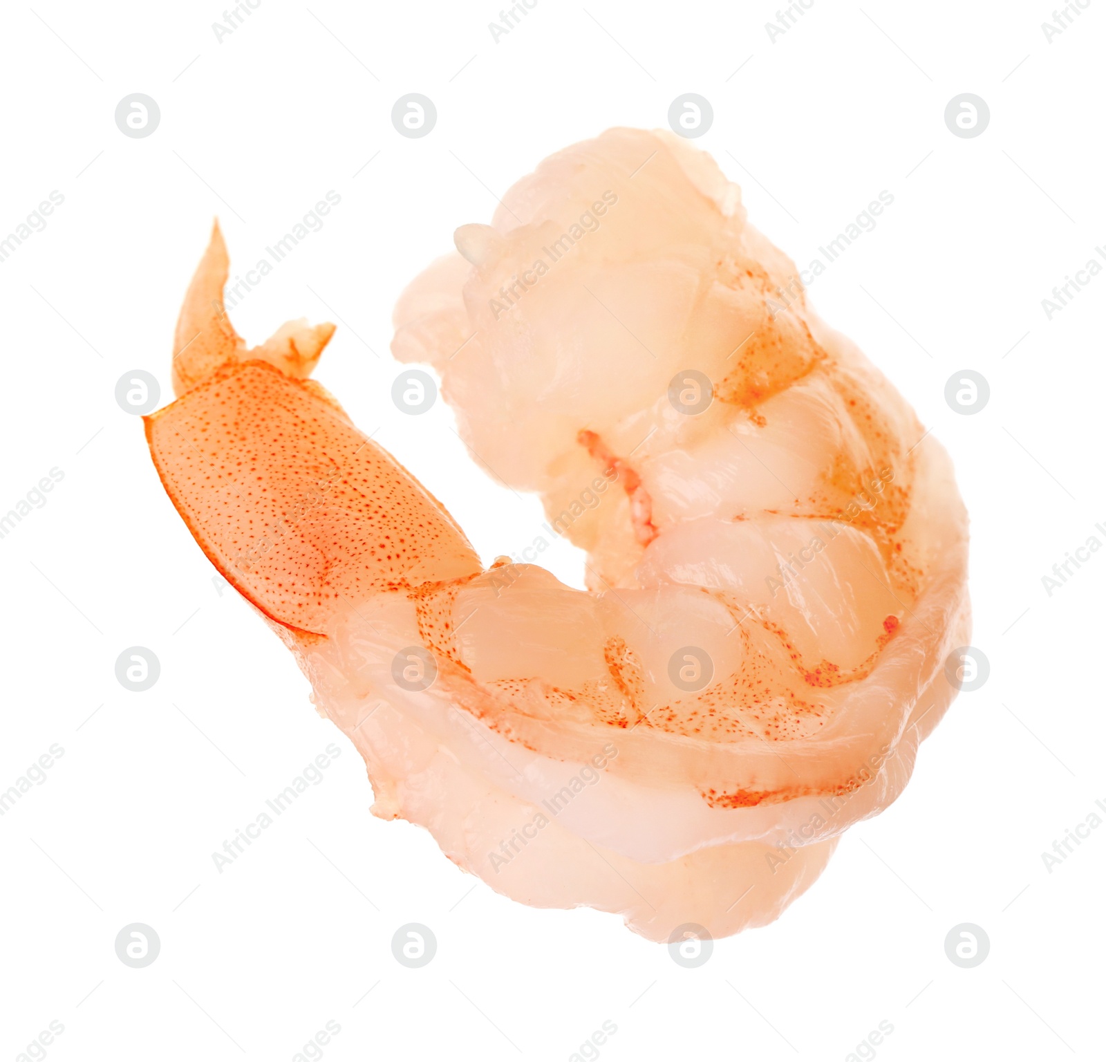 Photo of Freshly cooked delicious shrimp isolated on white