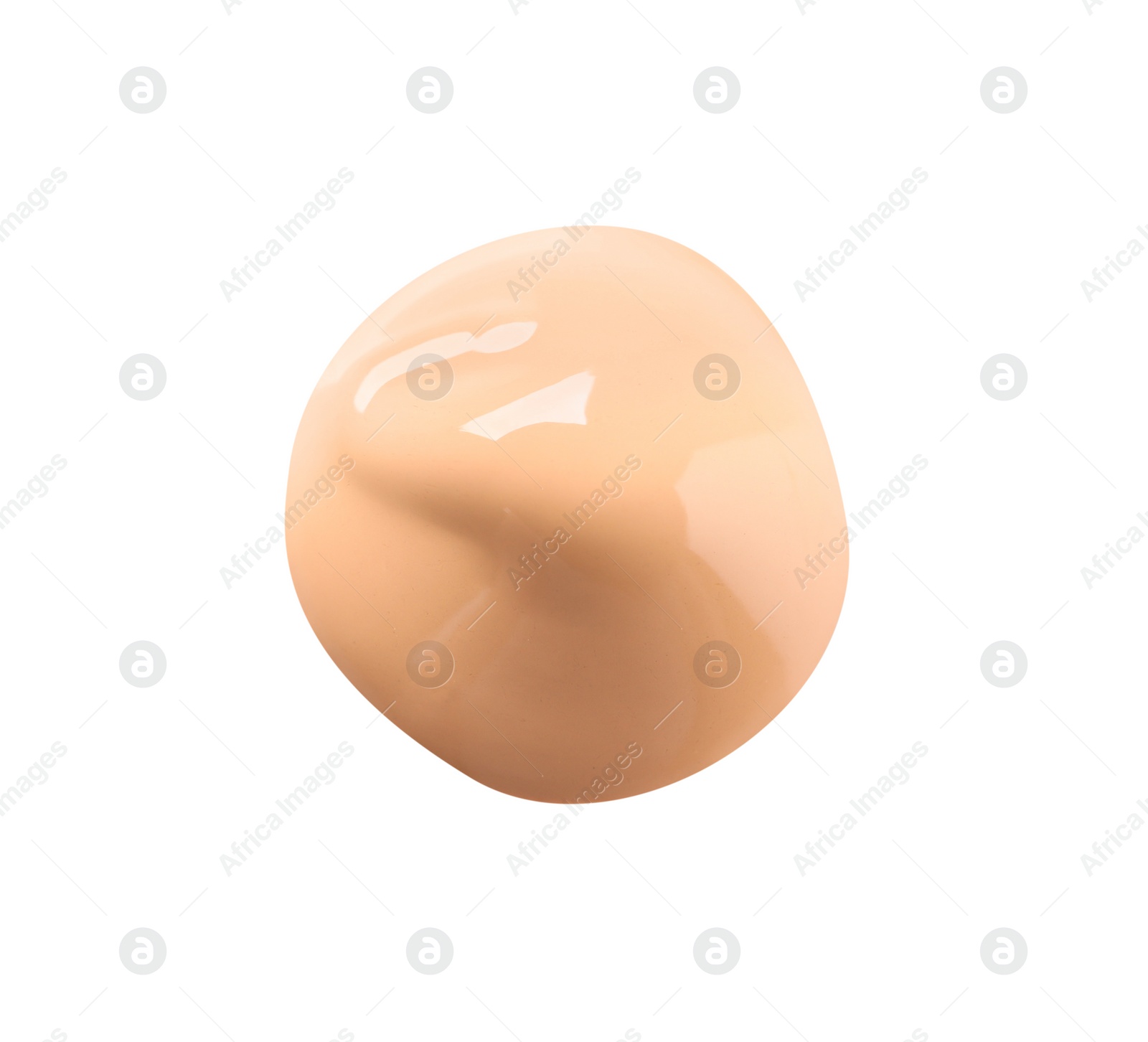 Photo of Drop of skin foundation isolated on white, top view