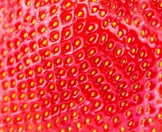 Photo of Fresh ripe strawberry, closeup. Healthy snack