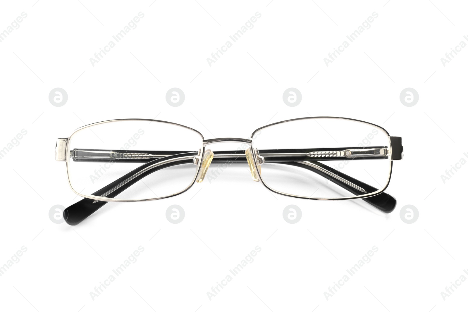 Glasses with corrective lenses on white background. Vision problem Photo of Glasses with corrective lenses on white background. Vision problem
