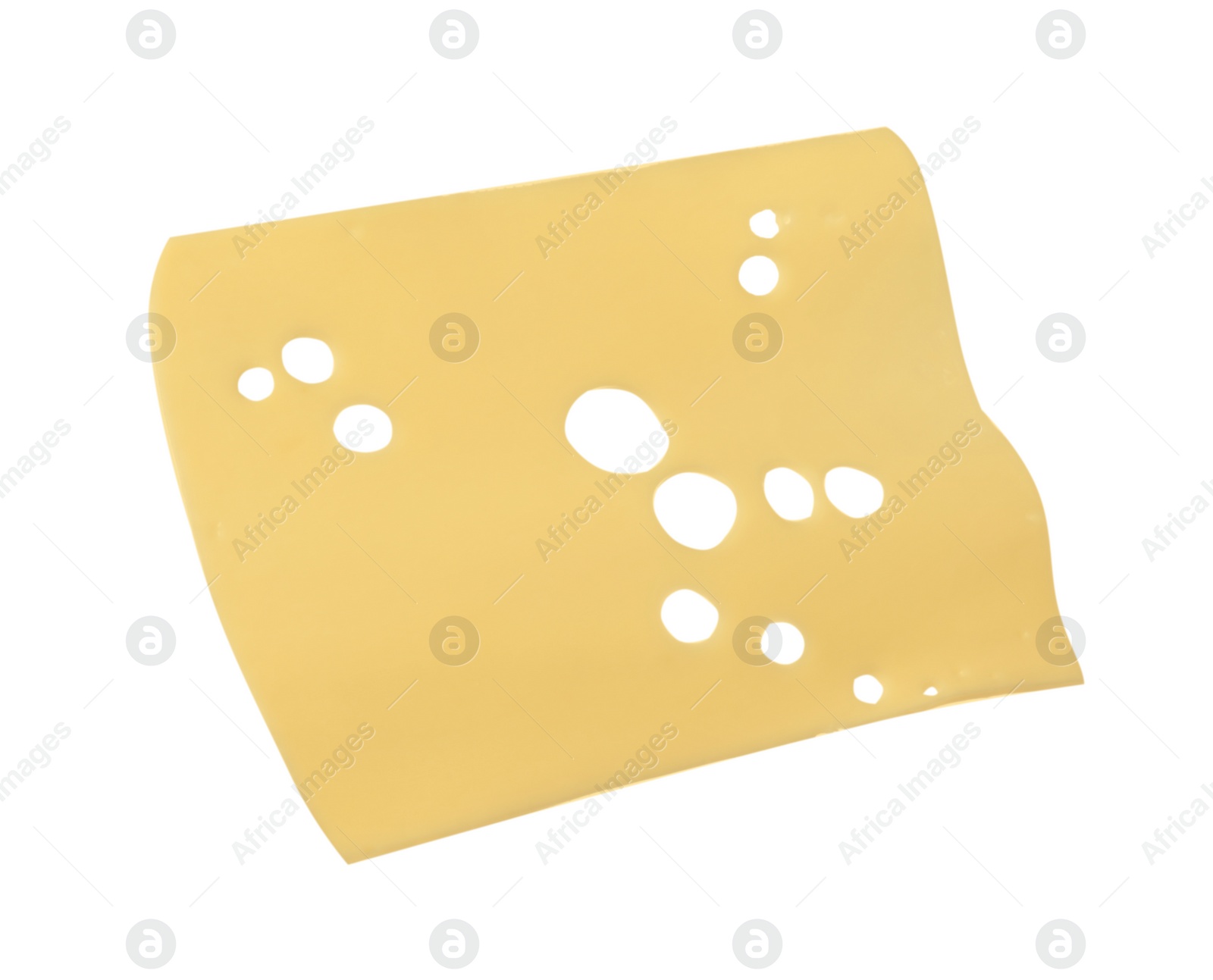 Photo of Slice of tasty cheese isolated on white