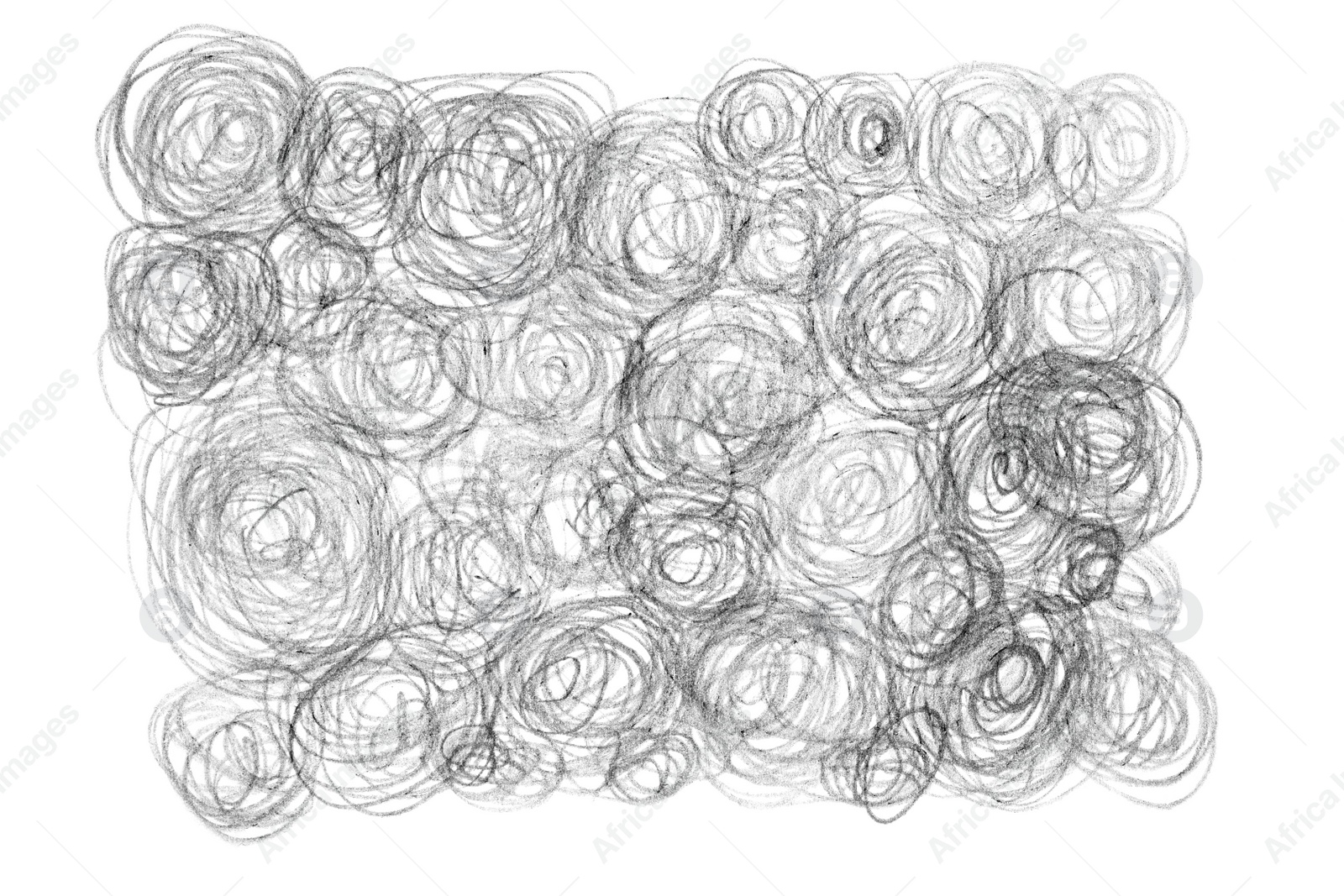 Photo of Circles drawn with pencil on white background