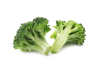 Photo of Fresh broccoli isolated on white. Edible green plant