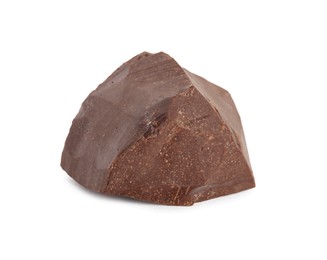 Photo of Piece of tasty milk chocolate isolated on white