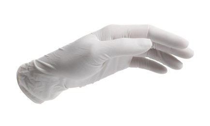 Image of One nitrile medical glove isolated on white