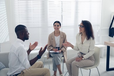 Photo of Job interview with new coworker in office