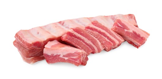 Photo of Fresh raw pork ribs isolated on white