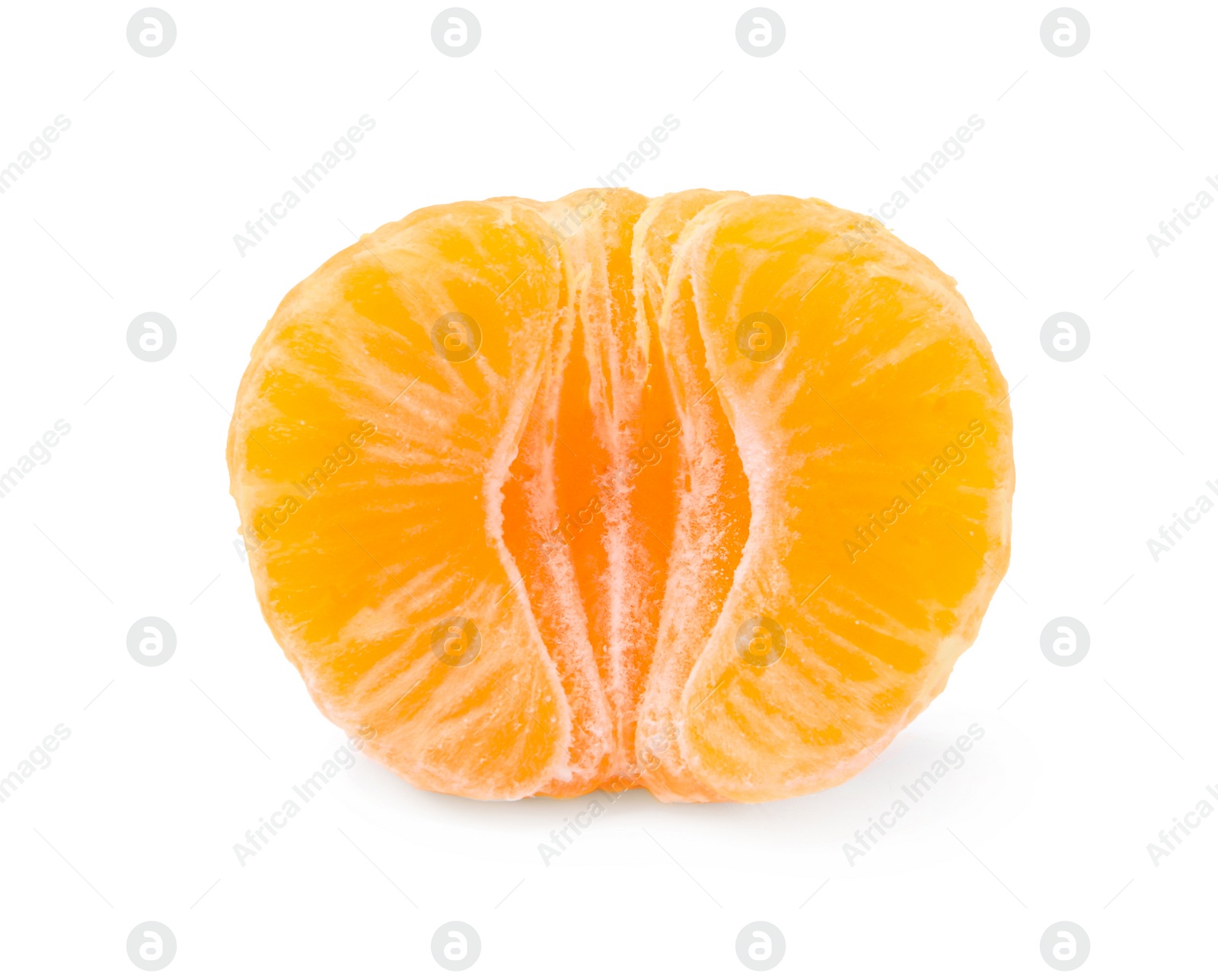 Photo of Fresh juicy tangerine segments isolated on white