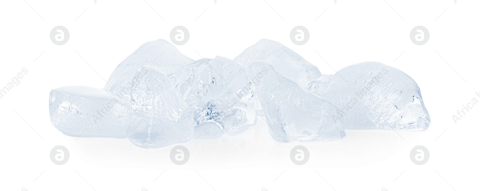 Photo of Pieces of crushed ice isolated on white