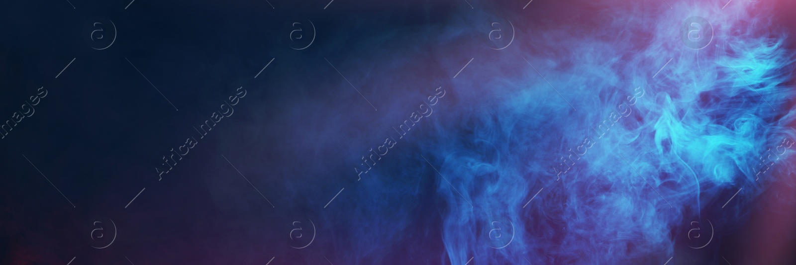 Image of Smoke on dark background, space for text. Banner design