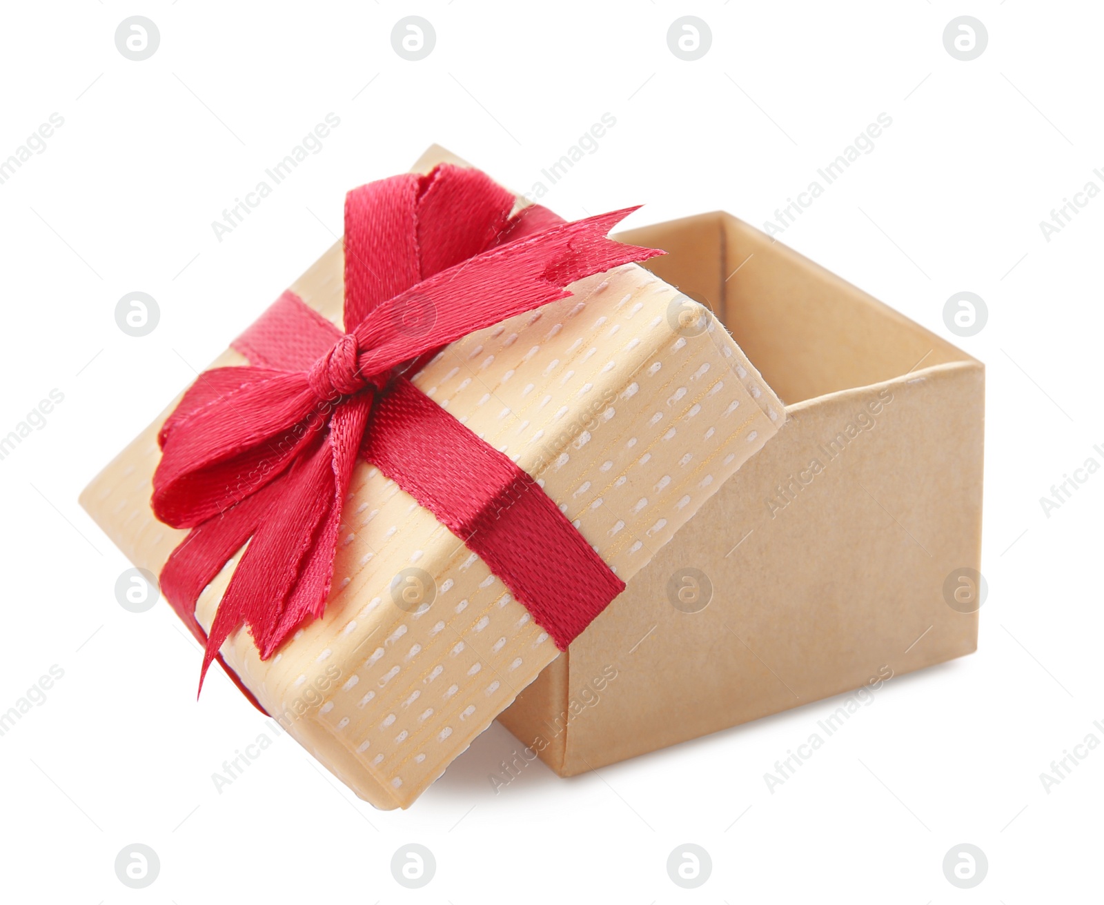 Photo of Beautiful gift box with bow on white background