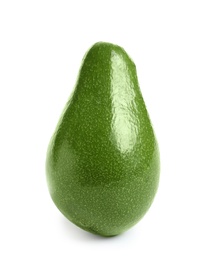 Ripe fresh avocado on white background