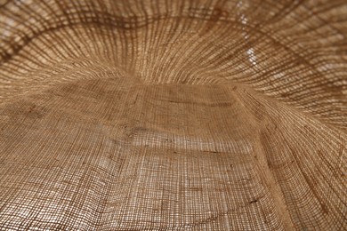 Texture of natural burlap fabric as background, closeup