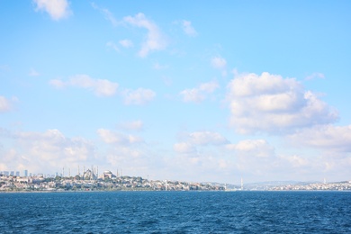 Photo of ISTANBUL, TURKEY - AUGUST 11, 2019: City landscape from Bosphorus on sunny day